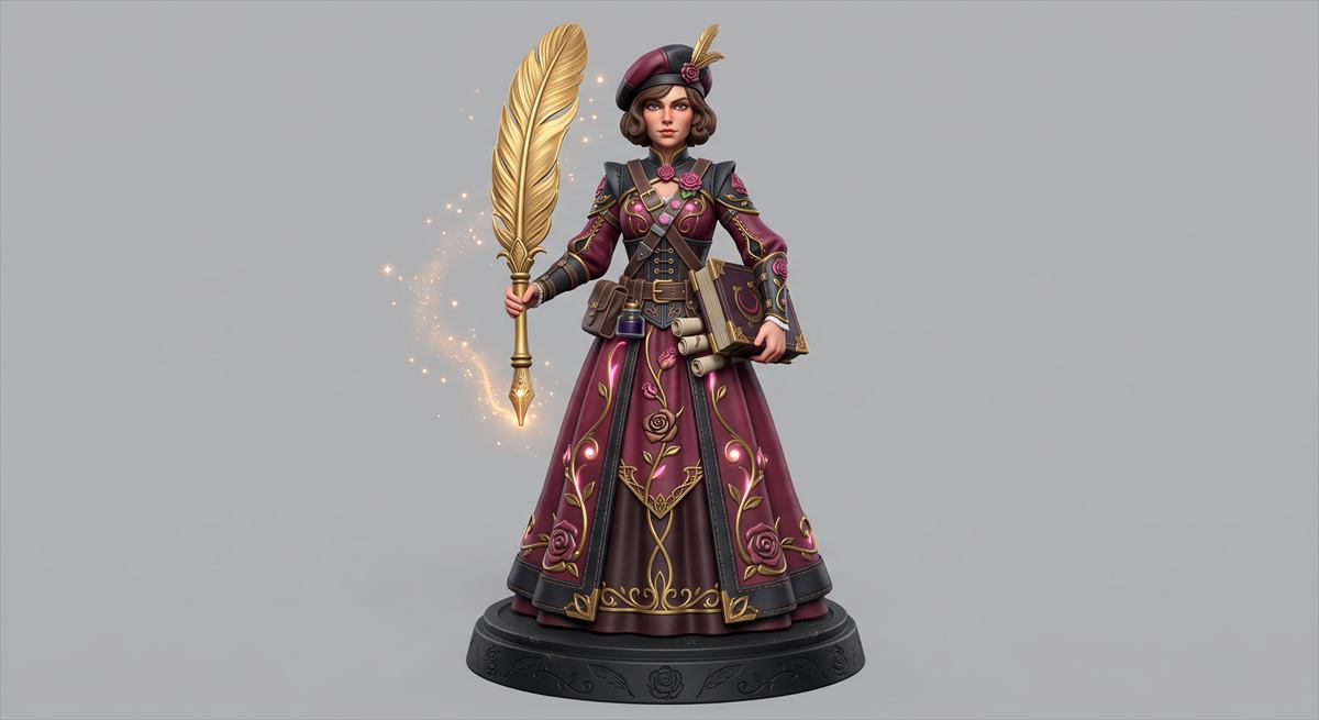 Modelo 3D inspirado en Emilia Pardo Bazán